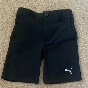 Boy’s Puma Classic Black Shorts with White Logo